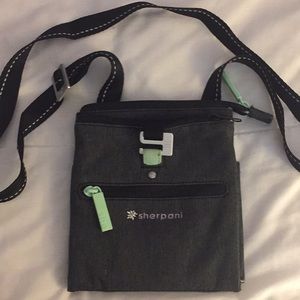Sherpani Lima Grey and Aqua Sm. Crossbody